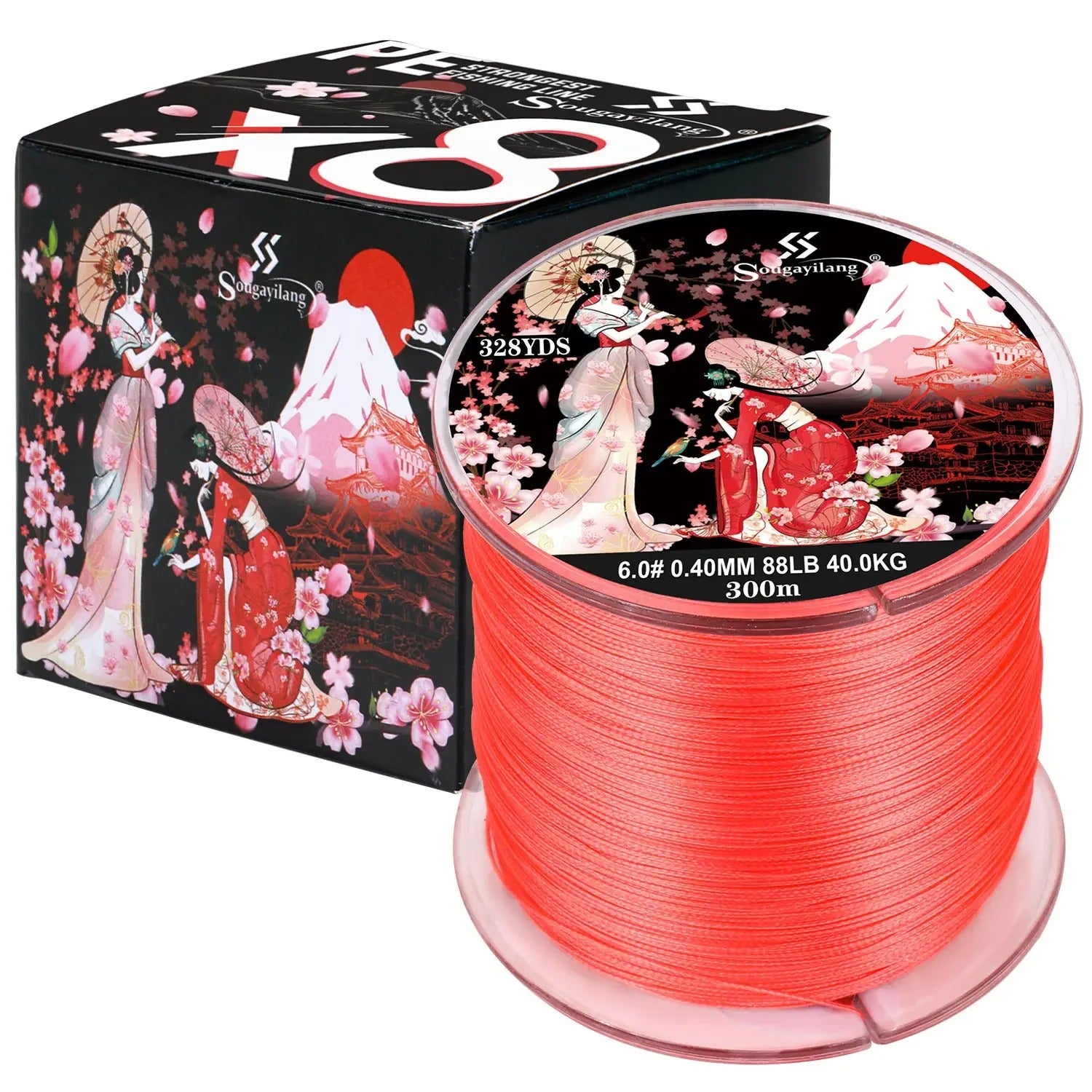 Braided Fishing Line X8 100/300 Drag 22~88LB Multifilament Japanese PE Line for Bass Pike Carp Fishing Accessories