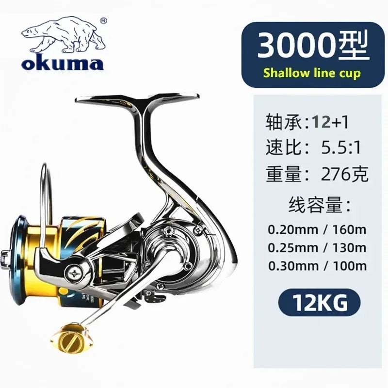 All Metal Fishing Reel Shallow Line Cup 15KG Anti Seawater Corrosion Rotating Reel 1000-5000