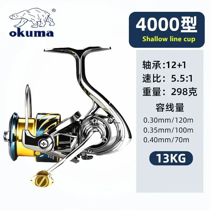 All Metal Fishing Reel Shallow Line Cup 15KG Anti Seawater Corrosion Rotating Reel 1000-5000