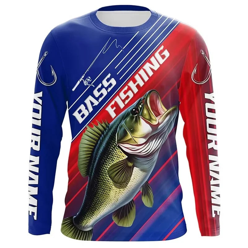 Fishing Shirt Men Summer Outdoor Fishing Clothing Sunscreen Long Sleeve 3D Print Casual Shirts Anti-UV Quick-Dry Fishing Shirts
