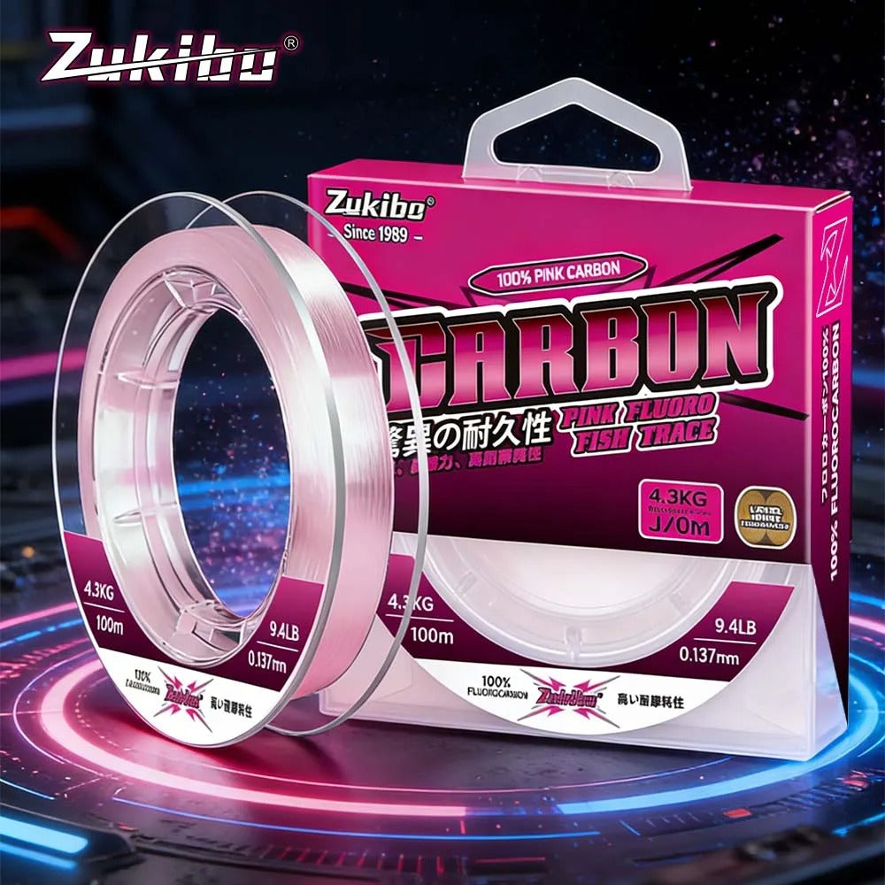 100% Pure Fluorocarbon Pink Fishing Line 100M 50M Carbon Fiber Leader Fishing Lure Line Fishing Sinking Line Japan
