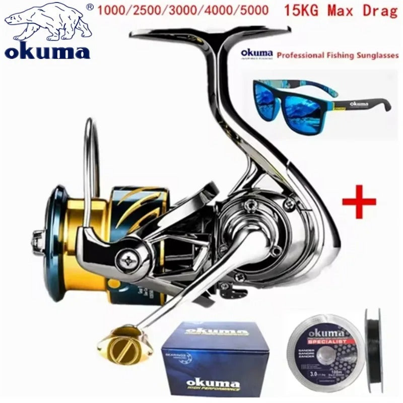 All Metal Fishing Reel Shallow Line Cup 15KG Anti Seawater Corrosion Rotating Reel 1000-5000