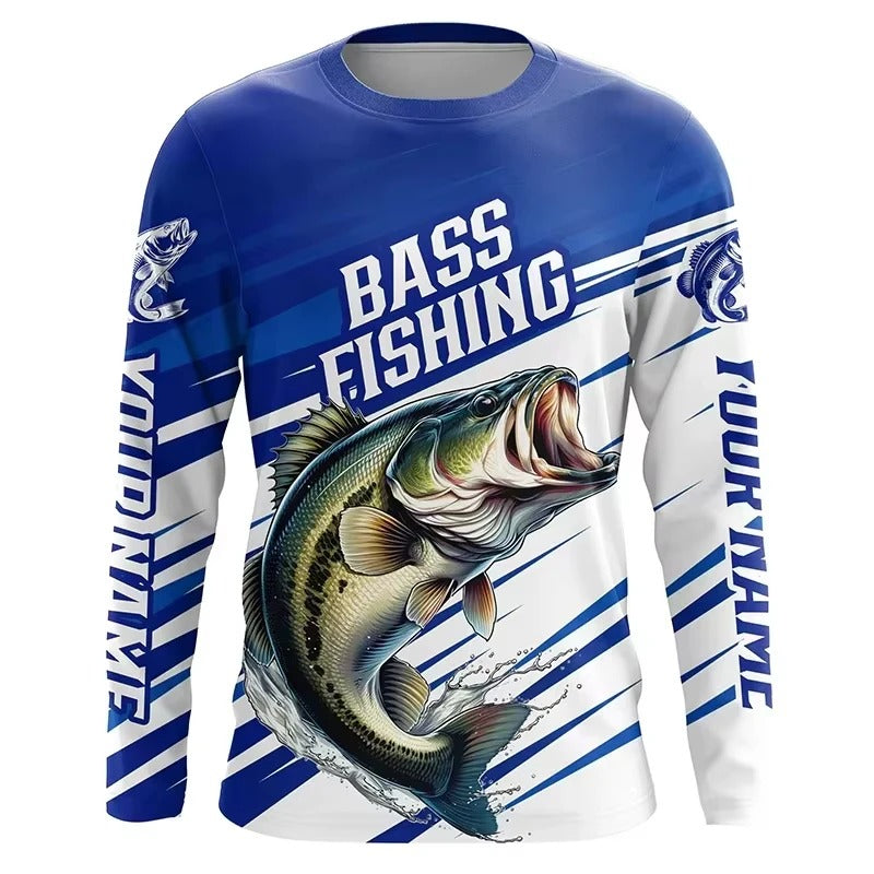Fishing Shirt Men Summer Outdoor Fishing Clothing Sunscreen Long Sleeve 3D Print Casual Shirts Anti-UV Quick-Dry Fishing Shirts