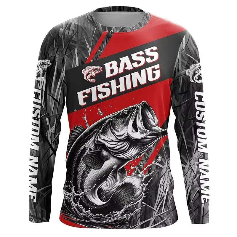 Fishing Shirt Men Summer Outdoor Fishing Clothing Sunscreen Long Sleeve 3D Print Casual Shirts Anti-UV Quick-Dry Fishing Shirts