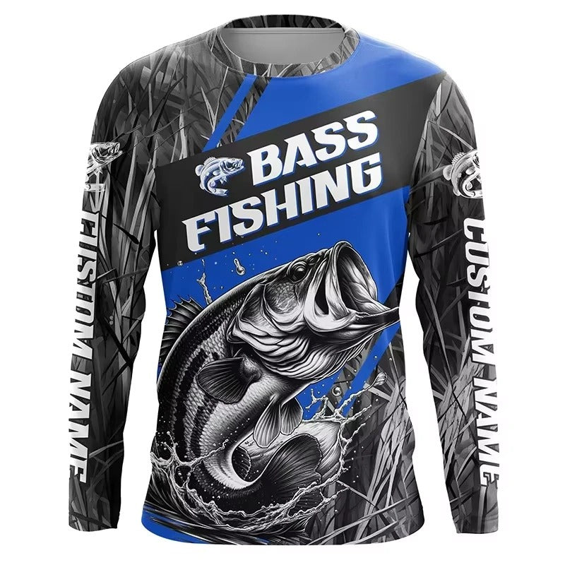 Fishing Shirt Men Summer Outdoor Fishing Clothing Sunscreen Long Sleeve 3D Print Casual Shirts Anti-UV Quick-Dry Fishing Shirts