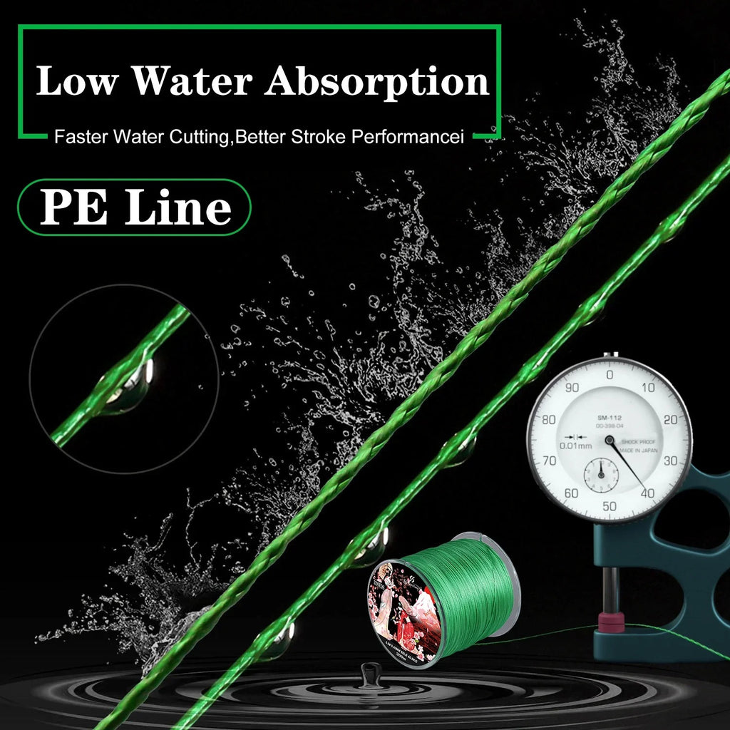Braided Fishing Line X8 100/300 Drag 22~88LB Multifilament Japanese PE Line for Bass Pike Carp Fishing Accessories