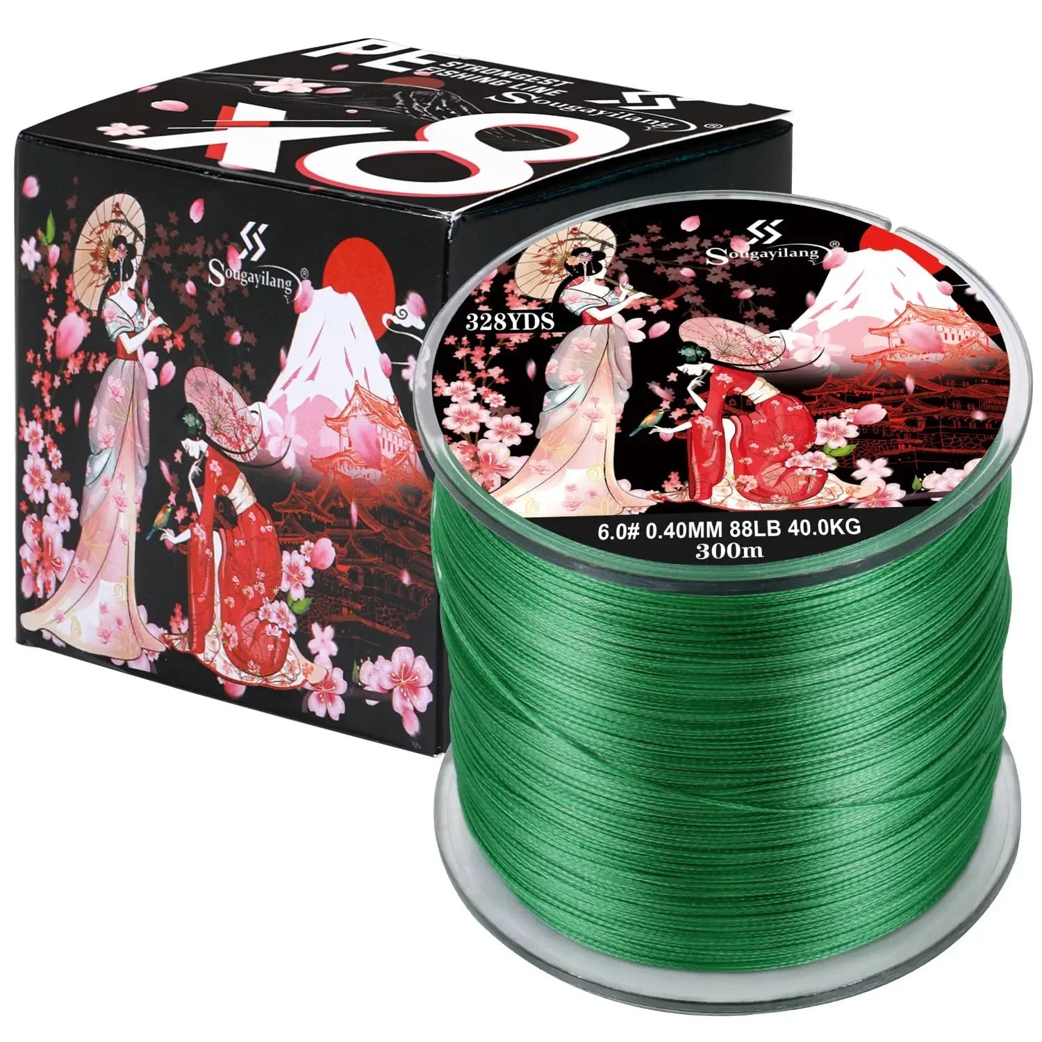 Braided Fishing Line X8 100/300 Drag 22~88LB Multifilament Japanese PE Line for Bass Pike Carp Fishing Accessories