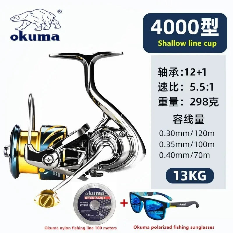 All Metal Fishing Reel Shallow Line Cup 15KG Anti Seawater Corrosion Rotating Reel 1000-5000